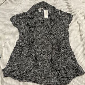 NWT- Style & Co. -M. Open Knit Ruffle Cardigan